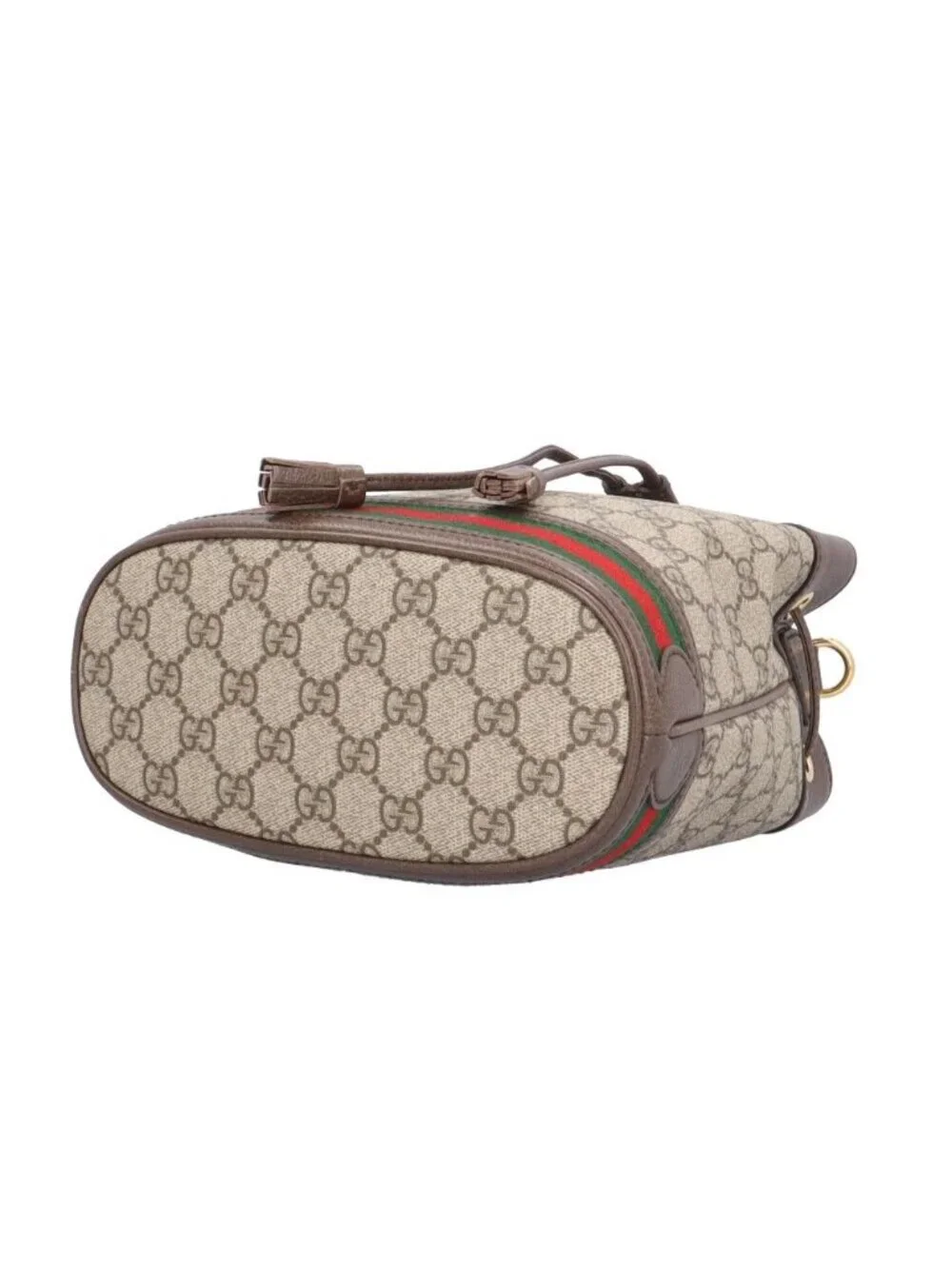 Gucci GG Rubaguet Odia Shoulder Bag Split Canvas Beige